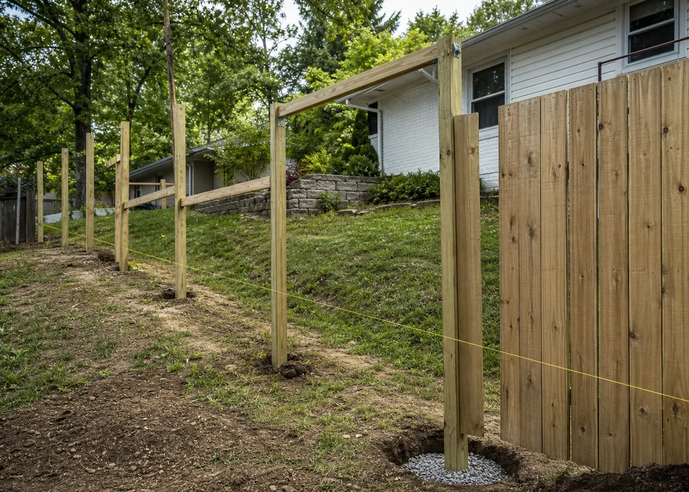 Careful fence installation craftsmanship detail